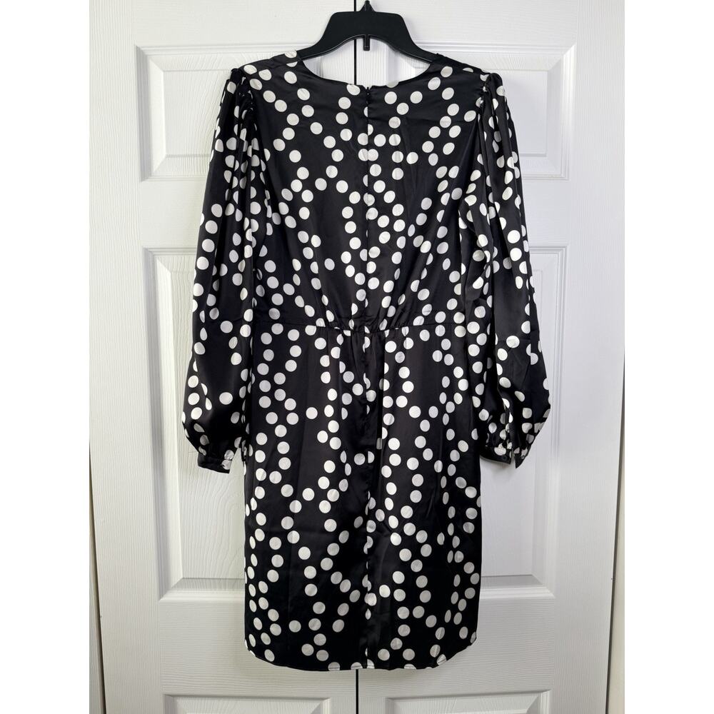 NEW White House Black Market WHBM Dress Size 4 Small Polka Dot Faux Wrap Career - Picture 6 of 14